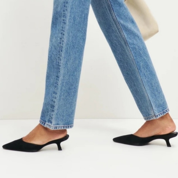 Reformation | Shoes | Reformation Wilda Kitten Heel Mule Black Size 65